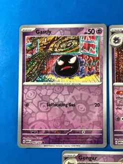 Gastly Haunter Gengar Pokemon 151 Card Lot - X3 Rev Holos - A223 Evolved - Image 2