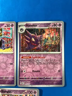 Gastly Haunter Gengar Pokemon 151 Card Lot - X3 Rev Holos - A223 Evolved - Image 3