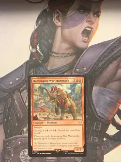 Rampaging War Mammoth 0034 Non Foil Rare LOTR Commander MTG Near Mint - Image 1