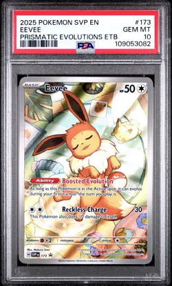 2025 POKEMON SVP EN-SV BLACK STAR PROMO #173 EEVEE PSA 10 - Image 1