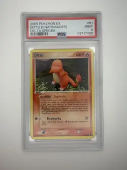 2005 Pokemon EX Ditto Charmander Delta Species 61/113 PSA 9 MINT - Image 1