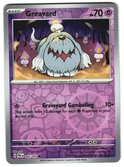 Greavard 042/091 Reverse Holo SV: Paldean Fates Pokemon TCG - Image 1