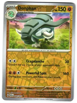 Donphan 049/091 Reverse Holo SV: Paldean Fates Pokemon TCG - Image 1