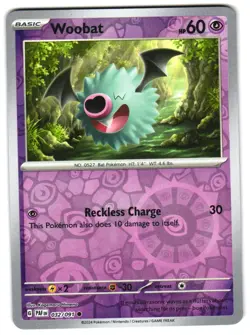 Woobat 032/091 Reverse Holo SV: Paldean Fates Pokemon TCG - Image 1