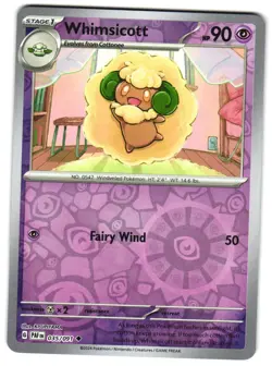 Whimsicott 035/091 Reverse Holo SV: Paldean Fates Pokemon TCG - Image 1