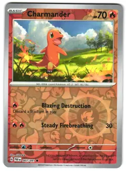 Charmander 007/091 Reverse Holo SV: Paldean Fates Pokemon TCG - Image 1