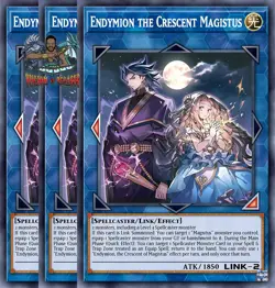 Yugioh! 3x Endymion, the Crescent Magistus DOOD-EN099 Super Rare 1st Ed NM - Image 1