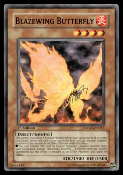 Blazewing Butterfly Structure Deck: Warriors' Strike SDWS-EN012 MP YuGiOh TCG | - Image 1