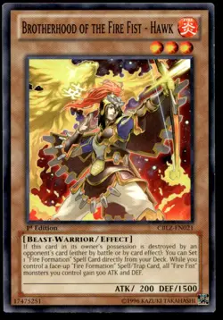 Brotherhood of the Fire Fist - Hawk Cosmo Blazer CBLZ-EN021 MP YuGiOh TCG | Buy - Image 1