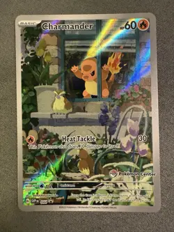 Charmander 044 POKEMON CENTER STAMP PROMO Obsidian Flames HOLO LP Pokemon Card - Image 2