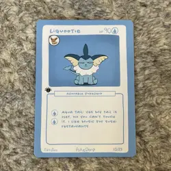 Pokederp Liquootie 13/25 - Vaporeon Pokemon Derpy Fan Art Card - Image 1