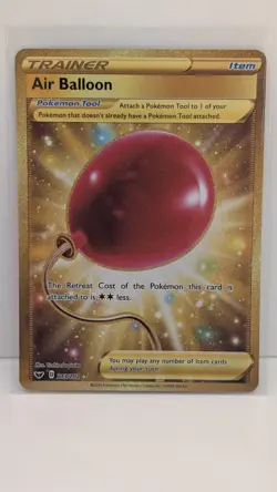 Pokemon TCG Air Balloon Gold Secret Rare Card From Swsh Base Set 213/202 - Image 1