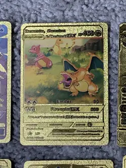 Pokemon Set of 6 MCharizard GX,Blastoise,VMax+++ Rare Gold Accent Fan Art Cards - Image 3