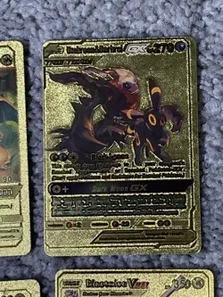 Pokemon Set of 6 MCharizard GX,Blastoise,VMax+++ Rare Gold Accent Fan Art Cards - Image 4