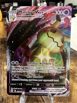 Pokemon TCG Mimikyu VMAX Holo Ultra Rare Card 069/172 Brilliant Stars - Image 1
