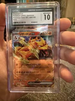 🔥🔥 CGC GEM MINT 10 Charizard EX 006/165 Japanese 151 Double Rare Pokemon Card - Image 1