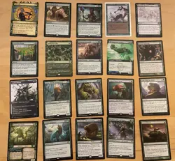 Magic The Gathering Lot Of 20 Green Cards Including Rares and Mythics NM - Image 1