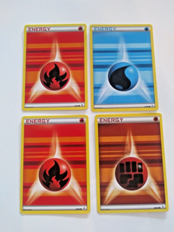 4 Pokemon Generations Energy Cards 2 Fire 1 Water 1 Fighting - Image 1