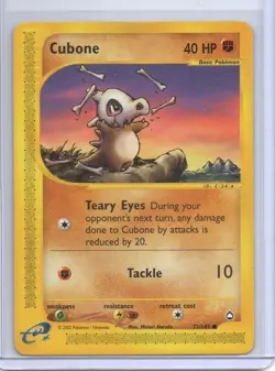 Pokemon Aquapolis Cubone #072/147 Common - Image 1