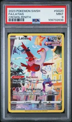 2023 POKEMON SWORD & SHIELD CROWN ZENITH #GG20 FULL ART/LATIAS PSA 9 - Image 1
