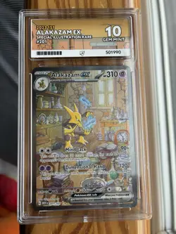 Alakazam EX 201/165 SIR - Scarlet & Violet : 151 - Pokemon TCG - ACE Grade 10 - Image 1