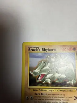 Pokemon TCG #111 Brock's Rhyhorn Rare Unlimited Gym Heroes Set 22/132 - Image 4