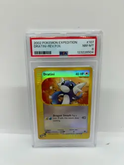 2002 Pokemon Expedition Dratini Reverse Holo Foil 107/165 PSA 8 NM - MT - Image 1