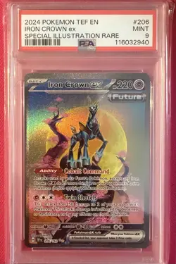 Pokemon - Temporal Forces 2024 - Iron Crown ex 206/162 - SIR - PSA 9 - Image 1