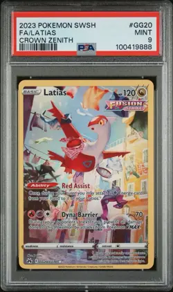 2023 POKEMON SWORD & SHIELD CROWN ZENITH #GG20 FULL ART LATIAS PSA 9 - Image 1