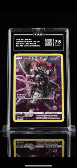 Pokemon TCG Armored Mewtwo Holo Black Star Promo SM228 TAG 7.5 - Image 1