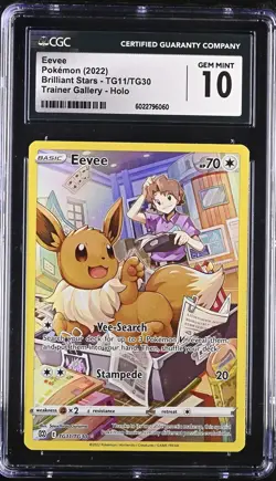2022 Pokemon Eevee TG11/TG30 Swsh09: Brilliant Stars Trainer Gallery Holo CGC 10 - Image 1