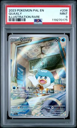 2023 POKEMON PAL EN-PALDEA EVOLVED ILLUSTRATION RARE #206 QUAXLY PSA 9 - Image 1