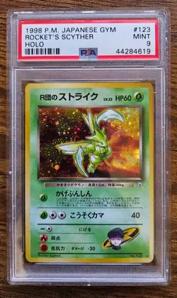 Pokemon Japanese Gym Holo Rare Rocket's Scyther #123 PSA 9 Mint - Image 1