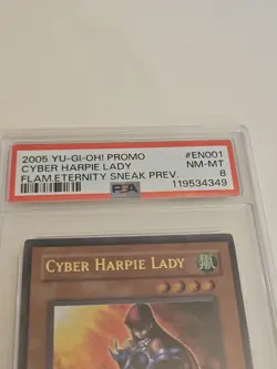 YUGIOH 2005 Cyber Harpie Lady SP1-EN001 Ultra Rare PSA GRADE NM-MT 8 - Image 3
