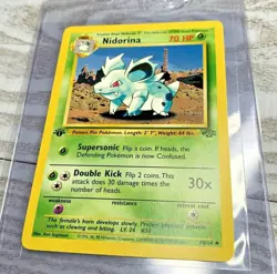 1st Edition Nidorina 40/64 Jungle Uncommon Pokemon Card WOTC VG+ - Image 1