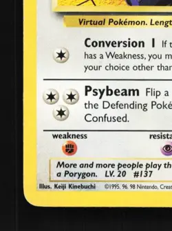 Porygon 48/82 HP Team Rocket English Pokemon Card TCG - Image 2