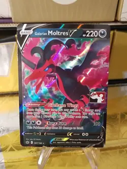 Galarian Moltres V Pokemon Prize Pack Series 1 Promo Pokemon Card NM/LP Stamp - Image 1