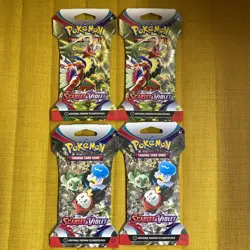 Pokemon TCG Scarlet & Violet Base Set Sleeved Booster Pack (4-Packs) New - Image 1
