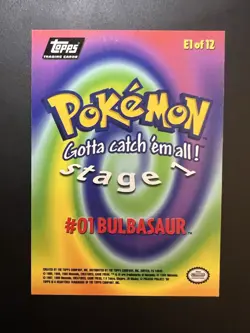 1999 Topps Pokemon Movie Animation Edition Evolution Bulbasaur #E1 - Image 2