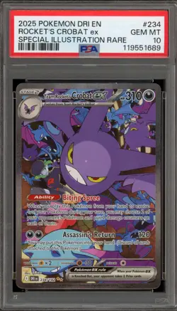Pokemon Team Rocket's Crobat Destined Rivals SIR #234 PSA 10 Gem Mint - Image 1