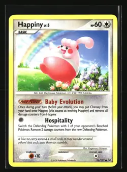 Pokemon HAPPINY 76/127 Common (2009 Platinum) NM/Near Mint - Image 1