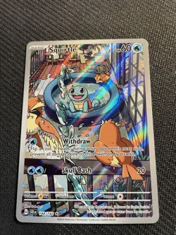 Pokemon TCG Squirtle Stellar Crown Illustration Rare Holo Card 148/142 Sv07 - Image 1