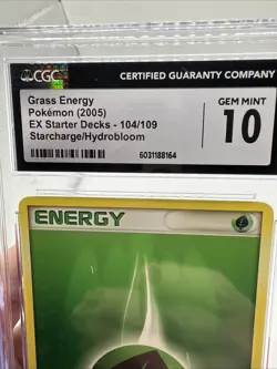 CGC 10 Grass Energy 2005 EX STARTER Starcharge/hydrobloom Pokemon Card #104/109 - Image 2