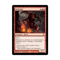 WOTC MtG Dark Ascension Hellrider (R) (Foil) EX - Image 1