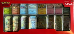Pokemon TCG: Scarlet & Violet Prismatic Evolutions 8 Pack Mini Tin Set - Image 1