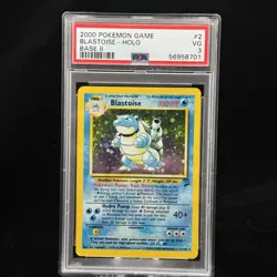 Blastoise Holo #2 Base Set 2 II 2000 Pokemon PSA 3 w Swirl 💦 🌀 - Image 2