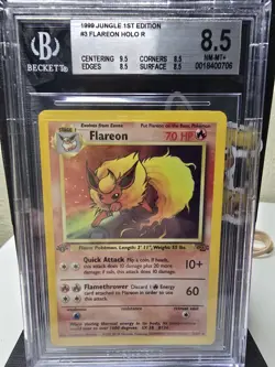 1999 Pokemon Jungle 1ST Edition FLAREON #3 HOLO BGS 8.5 NM-MT - High Sub Grades - Image 1