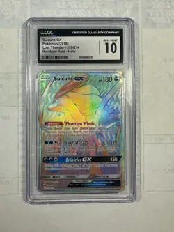 Pokemon TCG Suicune GX Full Art Rainbow Rare Lost Thunder 220/214 CGC 10 Mint - Image 1