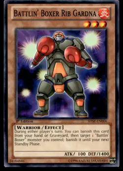 Battlin' Boxer Rib Gardna Shadow Specters SHSP-EN006 MP YuGiOh TCG | Buy 10 Get - Image 1