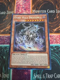 Yugioh Dark Hole Dragon MP24-EN117 Prismatic Secret Rare 1st Edition Near Mint - Image 1